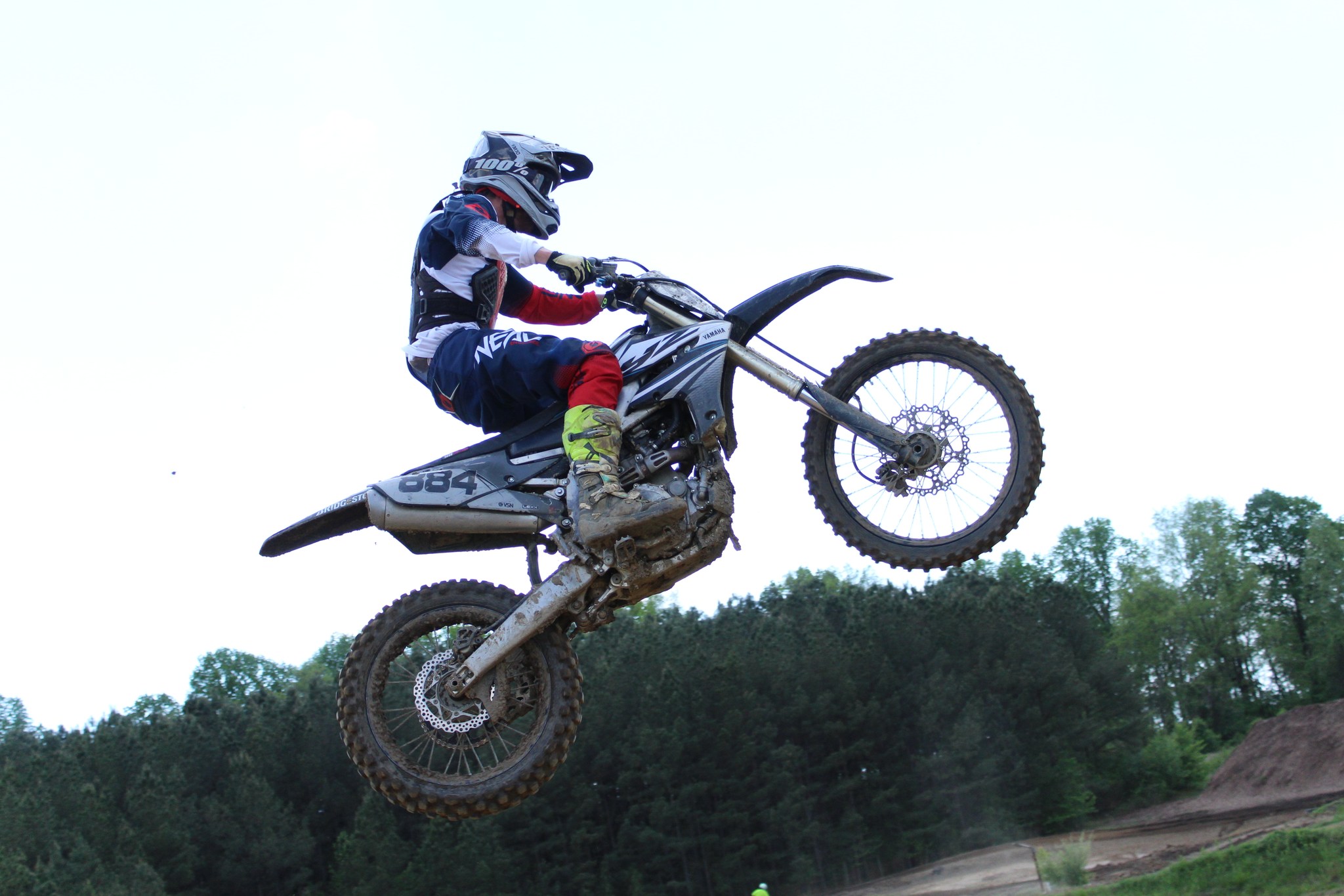 Pit row with race bikes at The Landing MX Park